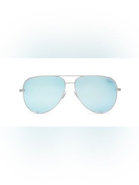 Quay Australia x Desi Perkins High Key Oversized Blue Aviator Sunglasses